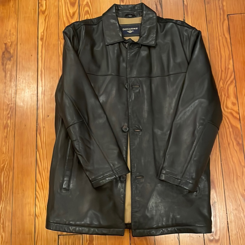 Dockers Leather 3/4 Car Coat